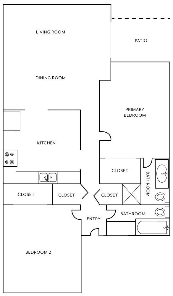 Illahee 2 BD Floor Plan The Illahee Apartments